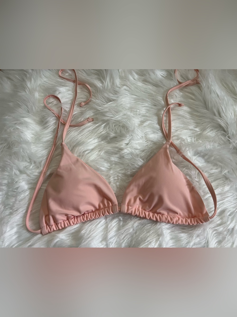 SHEIN Light Pink Triangle Bikini Top